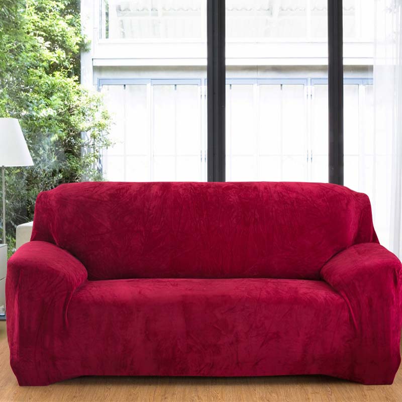 EINSITZIG (90-140 CM) Rotwein - Sofabezüge aus Samt für klassische und Ecksofas - Das Haus der Überzüge
