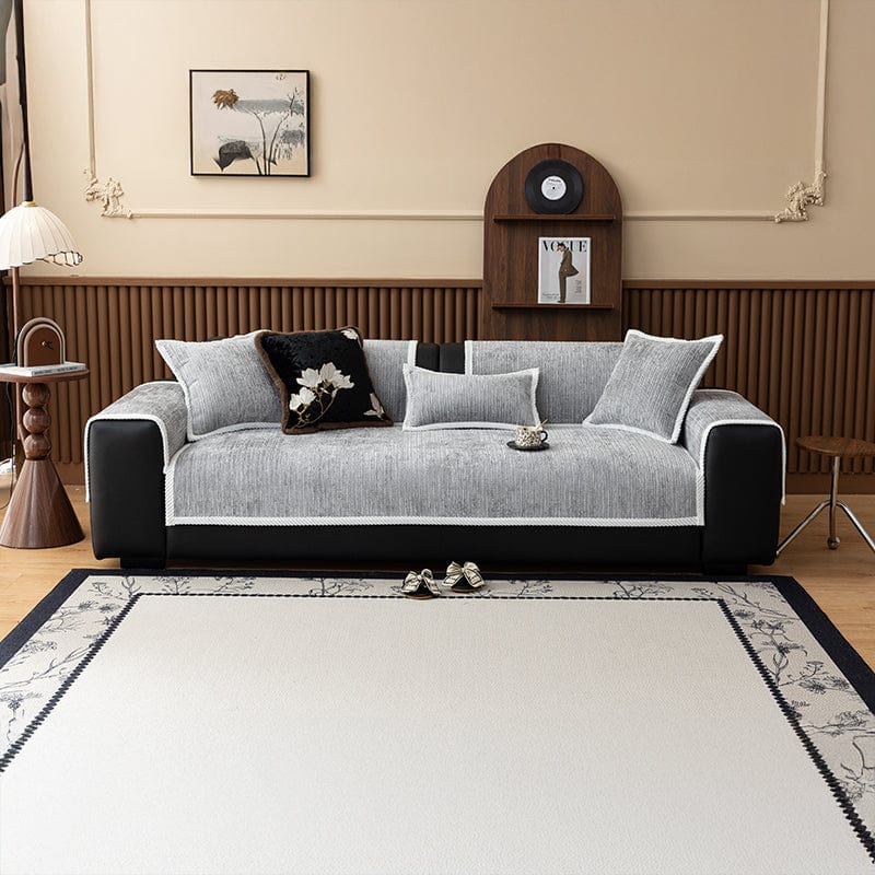 EasyCover-Sofabezug aus Cord-Chenille, Hellgrau Cord, auf einem Sofa
