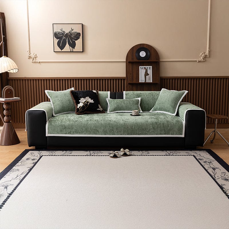 EasyCover-Sofabezug aus Cord-Chenille, Grün Cord, auf einem Sofa