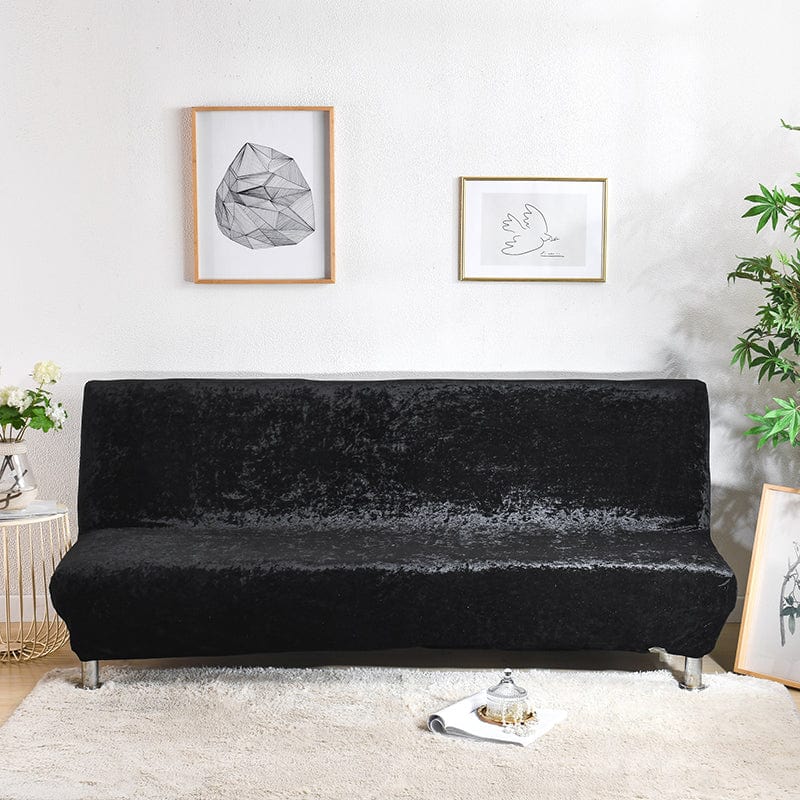 Bezug aus Samt für Klick-Klack-Sofa, Tiefschwarz, auf einem Klick-Klack-Sofa