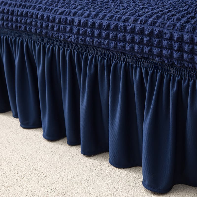 Blau - Sofabezüge Jupe für klassische und Ecksofas - Das Haus der Überzüge