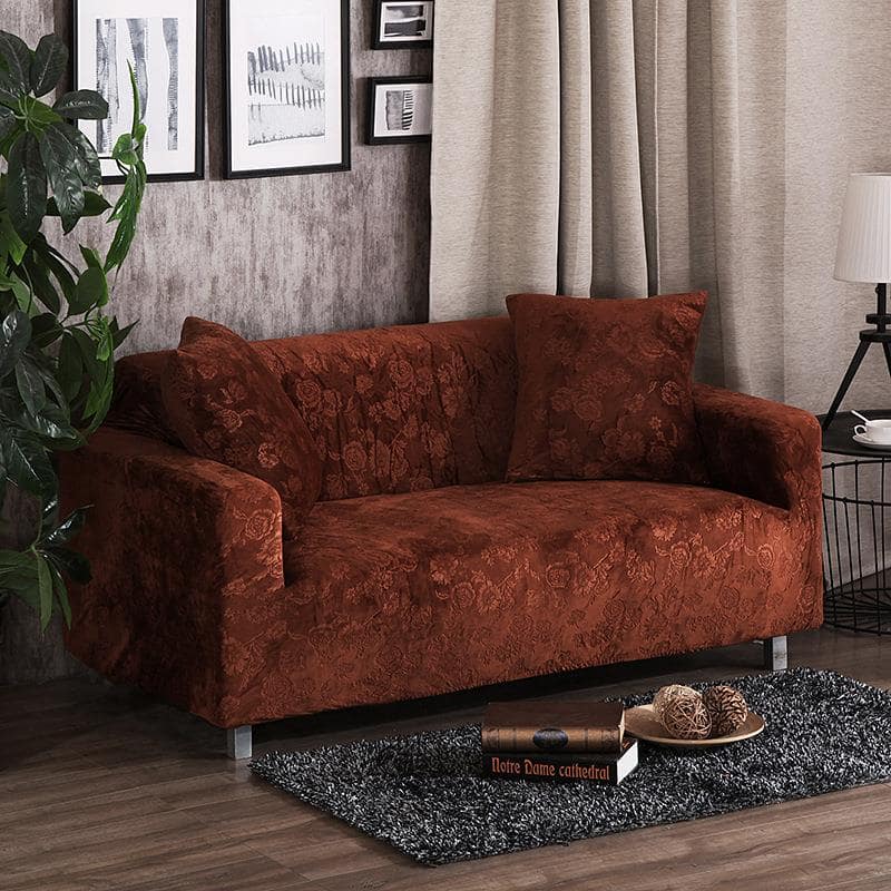Braun - Sofabezüge aus Geprägter Samt für klassische und Ecksofas - Das Haus der Überzüge